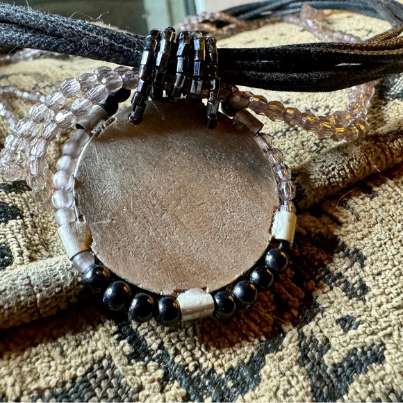 Bead and cord necklace with extender. - Picture 7 of 9